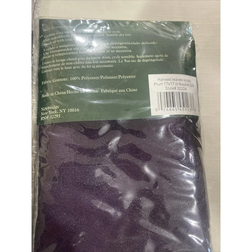 Harvest‎ Table Cloth & 4 Napkins Linens Purple Holiday At Home 60